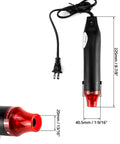 Image of Mini Heat Gun 300W Portable Hot Air Tool for Crafts with dimensional details and red nozzle, ideal for DIY projects.