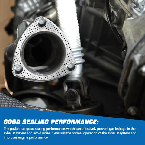 Exhaust flange gasket, 3.5-inch graphite, reinforced high-temp, 2-pack, front view.