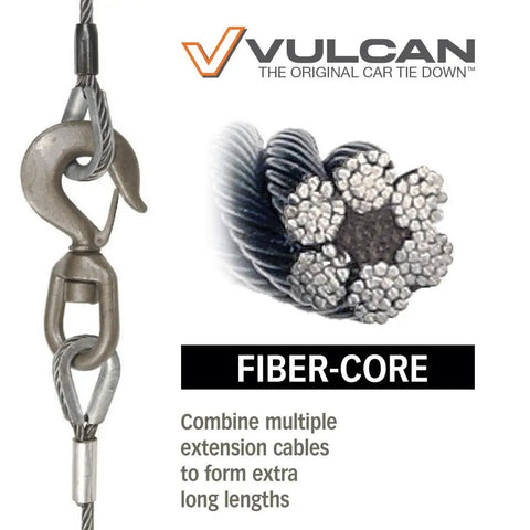 Heavy Duty Extension Winch Cable With Swivel Hook And Thimble Eye 3/8 Inch By 75 Foot Fiber Core 12,000 Lbs Minimum Breaking Strength