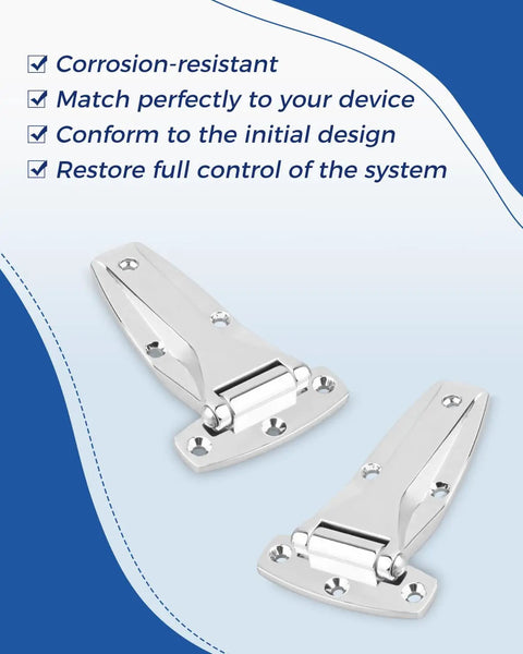 Rock Solid Heavy Duty Chrome Hinge 2 Pack Zinc Alloy RV Door Hardware features corrosion-resistant design for reliable use.