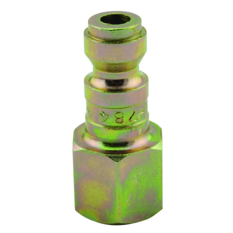 Box Of 250 Built Like A Tank 1/4 Inch FNPT T Style Pneumatic Plugs showing a rust resistant case hardened steel fitting.