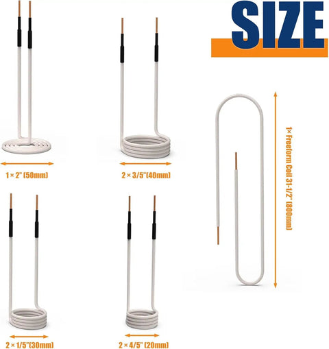 Eight Coil Induction Heater Kit With Flexible Heat Resistant Coils For Removing Rusty Bolts And Nuts Pro Grade Multi Size Set diagram