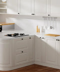 10 Pack Matte Black Cabinet Knobs And Solid Zinc Drawer Pulls For Kitchen Cabinets on modern white kitchen cabinets.