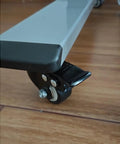 Close-up of Heavy Duty Silent Caster Wheels With Reliable Brakes Smooth Rolling Universal Swivels for carts and furniture, featuring a locking lever.