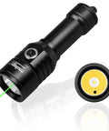 Two In One Scuba Diving Light With 1500 Lumen White Beam And Green Signal For Night Dives, Rechargeable Underwater Flashlight