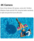 Top view of a person floating on an inflatable in a pool, captured with a Pro Grade 4K Quad Copter Drone With 2 Axis Gimbal For Crystal Clear Footage.