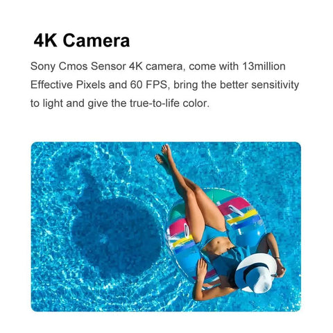 Top view of a person floating on an inflatable in a pool, captured with a Pro Grade 4K Quad Copter Drone With 2 Axis Gimbal For Crystal Clear Footage.