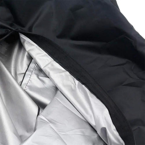 Close-up of zipper and interior of Patio Waterproof Extra Large Cushion Storage Bag With Handles, showing lining material.