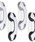 4 Pack 12 Inch Shower Grab Bars For Bathtub Safety With Dual Suction Cups No Slip Handles In Black And Gray Easy Install For Seniors Elderly Disabled Handicap Durable Plastic