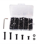 150Pcs M6 Button Head Socket Cap Screws Bolts Nuts Washer Set 10.9 Grade Alloy Steel Black Oxide Fully Threaded with 4mm Hex Wrench