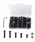 Beefy 150 Pc Button Head Hex Socket Cap Screws Kit Alloy Steel 10.9 Grade Black Oxide M6 X 12/16/20/25/30mm with Nuts and Washers
