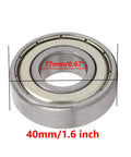 Deep Groove Ball Bearing 17x40x12mm 6203Z Double Shielded, side view, dimensions marked, metal construction for CNC and machinery