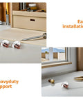 Replacement Drawer Glides Kit with quick install and heavy duty support plastic and metal drawer slides on table