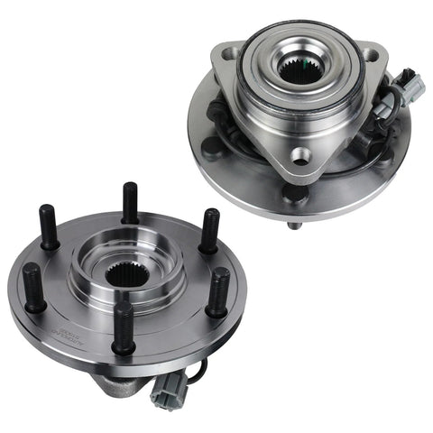 Two Pack Front Wheel Hub and Bearing Assembly for Nissan Titan 04-07, Armada 05-07, Pathfinder 04, Infiniti QX56 04-07 - 6 Lug with ABS shown