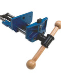 7 Inch Quick Release Workbench Vise With Drilled Jaws For Easy Wooden Pad Attachment, Pop Up Dog On Face For Panel Clamping, Heavy Duty Cast Iron Build