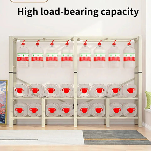 Slick Foldable Garment Rack With Dual Hanging Rods Roomy Storage Shelves Portable Closet Wardrobe With Dust Cover Heavy Duty Clothing Organizer Rig For Bedroom Keep Your Drip Neat displaying water containers