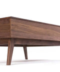 Walnut Wood Veneer Sheet 24x48 Flat Cut, Paper Backed 10 Mil on a modern DIY restored table
