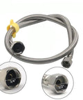 Stainless Steel Braided Water Hose Built For Horses, 3.28 Foot Metal Hose With 1/2 Inch NPT Female To 3/4 Inch GHT Female Fittings