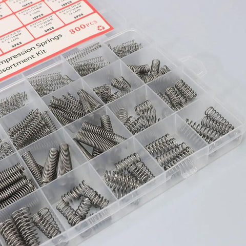 Get Your Hands On This Awesome 300PCS Stainless Steel Compression Spring Assortment Kit With 23 Varied Sizes Perfect for Mechanical Repair Electronic DIY Projects And Car Gadgets To Fix Doors Umbrellas Piano Keys And Kitchenware Like A Boss Today. 300pcs stainless steel compression spring kit in organizer box