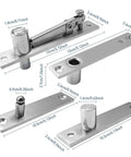 Heavy Duty Pivot Door Hinge Set, Stainless Steel Hidden Door Hinges, Invisible Pivot Hardware For Secret Doors, Bookshelf Doors