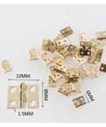 Rotating Concealed Cabinet Hinges, 20 Pack Tiny Metal Door Hardware for Cabinets and Furniture, 10x8mm solid brass, gold finish