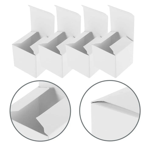 Square White Cardboard Boxes With Buckle Bottom For Candles And Jewelry Packaging Ideal For Small Biz Shipping shown open