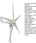 Kickass Wind Turbine Kit 1200W 12V With 5 Blades For Home And Industrial Use, Ultra Low Wind Startup At Two Point Five Meters Per Second, shown assembled.