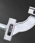 Close-up of a Heavy Duty Stainless Steel Pipe Clamp Fixture With 90 Degree Corner Squares Adjustable Magnetic Alignment Tool