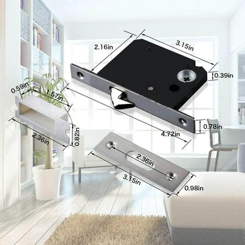 Privacy Pocket Door Lock With Key Hidden Barn Door Latch For Wooden Doors Matte Black Interior Privacy Hardware Invisible Pocket Door Lock Handle Zinc Alloy Construction With Corrosion Resistant Finish Built Tough Easy Install One Pack