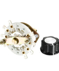 2 Pole 3 Throw Rotary Switch Band Selector With 1 Deck Mounting Hole 10mm Diameter 8 Pins shaft 6mm diameter 12mm long black plastic knob included
