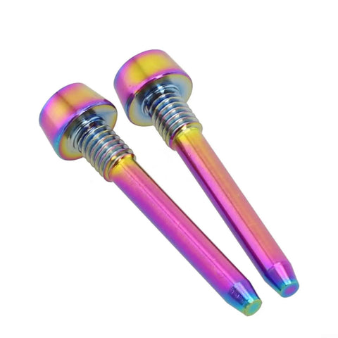 Super Secure 2 Pack Alloy Brake Caliper Bolt Pins For Mt Series Disc brakes Keep Pads Tight During Intense Rides Black Hardware Kit Retaining Hardware, 2 rainbow alloy pins