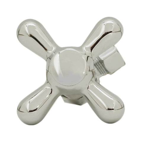 Victorian Pedestal Lavatory Kit With Cross Handles In Polished Nickel For Freestanding Sinks Cross Handle Close-up