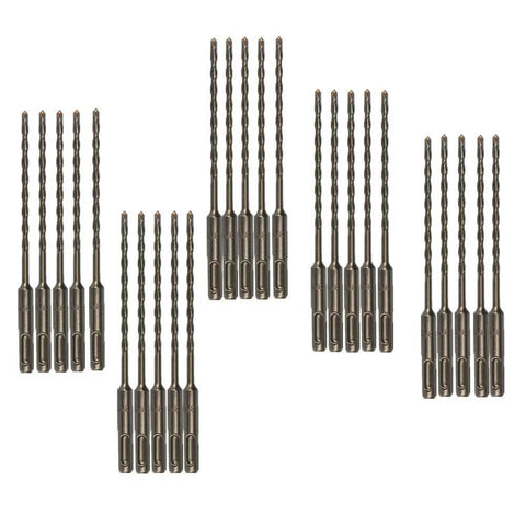 SDS-Plus masonry drill bit set, 25 pcs, 3/16 in x 6 in, for hammer drills