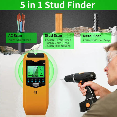 Heavy Duty Stud Finder Wall Scanner With Live Wire Detection And Iron Locator Built Like A Tank For Top Tier Accuracy And Easy Handling During Any Weekend Project