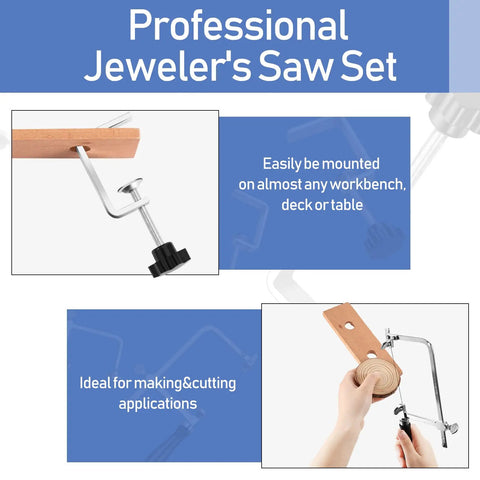 Professional Jeweler's Saw Set with Bench Pin and Saw Frame from All In One Jewelry Making Tool Kit With Saw Frame And 144 Blades