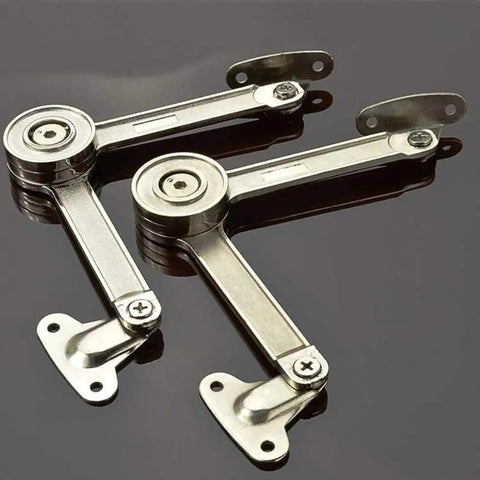 2 Pack Lift Up Cabinet Struts for Doors and Cupboards, Hydraulic Lid Stay Hinges made of durable steel on black surface