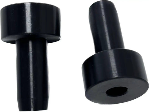 Beefy PE Stopper Set For Zip Line Spring Brake Systems, heavy duty hard plastic impact cushions, 2.61 inch length, 0.52 inch aperture