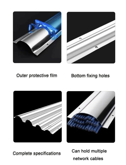 2/4/6 Pack Cord Cover Half Round Channel Cable Tray For Home Office showing protective film and cable capacity