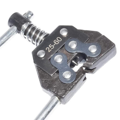 AZSSMUK roller chain breaker detacher tool for sizes 25–60, black metal with spring and pins