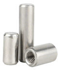Premium 304 Stainless Steel Internal Thread Dowel Pins in various sizes for bolting beds furniture and cabinets.