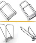 Heavy Duty Standing Seam Lock Tool for Metal Roofs and Drip Edges, fast and clean hemming tool, four views including side and angled.