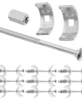 Galvanized Steel Countertop Joiner Connectors Kit Of 10 For Benchtop And Furniture Drawbolt Style Fasteners 15.3 x 1.2 cm