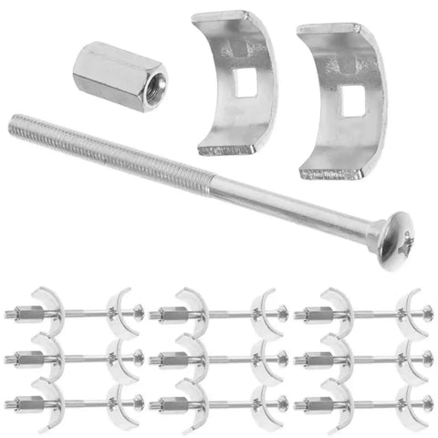 Galvanized Steel Countertop Joiner Connectors Kit Of 10 For Benchtop And Furniture Drawbolt Style Fasteners 15.3 x 1.2 cm