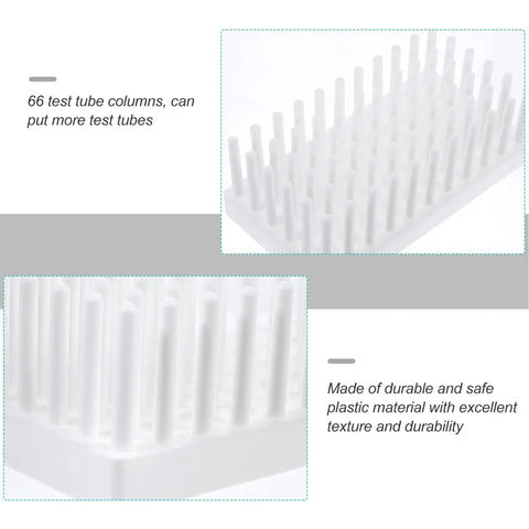 Heavy Duty Test Tube Rack With Peg Drying Layout For Reliable Centrifuge And Microtube Holding Two Pack, 66 test tube columns.