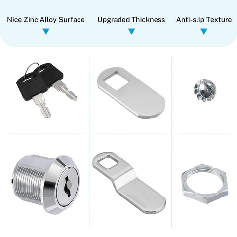 Five Eighth Inch Cabinet Cam Lock Set Keyed Alike Five Pack Cylinder Locks For File Drawers Desks Mailboxes RV Compartments And Tool Boxes Chrome Finish Zinc Alloy Built To Last components