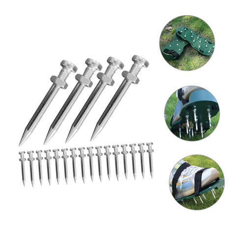 Lawn Aerator Shoes Spikes Replacement Pegs 1.77 Inch Metal Stakes For Yard And Garden Soil Aeration Durable Heavy Duty Easy Install Set Of 20