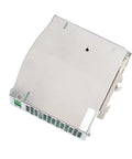 Industrial Power Supply NDR 120 24V 5A 120W Rail Mount Ready, AC Input 100 240V, Built For Heavy Duty Industrial Use and Stable Output That Keeps Your Rigs Running Smooth; silver metal housing