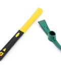 Disassembled 15 Inch Solid Pick Mattock Forged Garden Tool With Tough As Nails Heavy Duty Fiberglass Handle and steel head