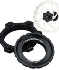 Center Lock Adapter For Bikes Lightweight Aluminum Disc Brake Rotor Upgrade featuring black aluminum and 6 bolt rotor