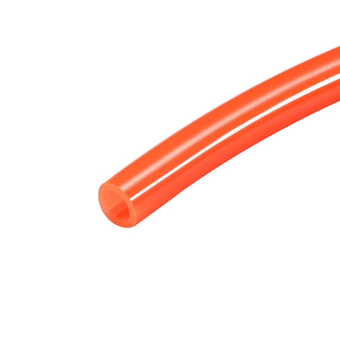 Close-up view of Bright Orange Polyurethane Pneumatic Air Hose 5mm ID 8mm OD 7.7m Long 25.2 Feet Built For Air Compressors Flexible Easy To Cut